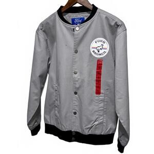 Ford Bronco "Go Wild" Gray Bomber Jacket